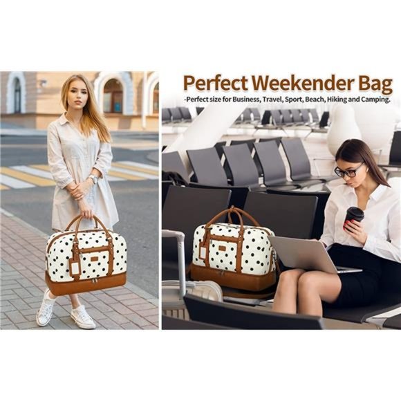 Weekender Bags for Women Large Overnight Bag Weekend Travel Duffel Bag - Picture 3 of 7